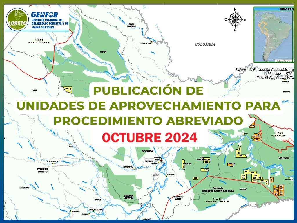 PUBLICACIÓN DE UNIDADES DE APROVECHAMIENTO PARA PROCEDIMIENTO ABREVIADO - OCTUBRE 2024